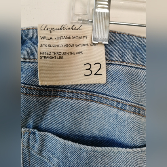 SIZE 32 UNPUBLISHED, Willa High Waist Mom Fit Straight Leg NWT B58 - Picture 7 of 7